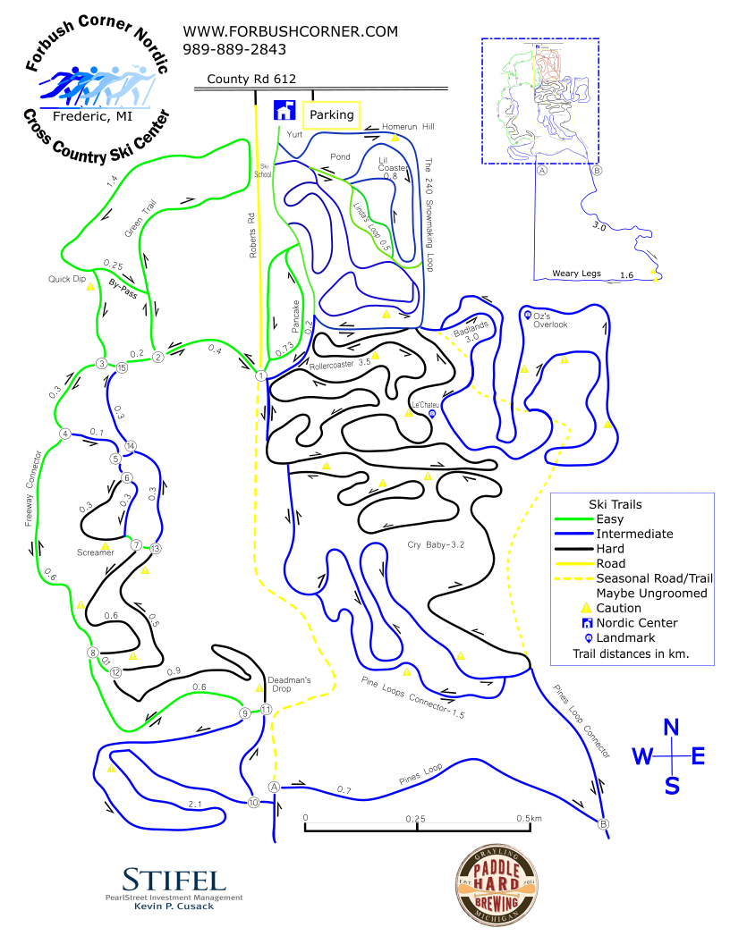 Ski Trail Map Forbush Corner Nordic