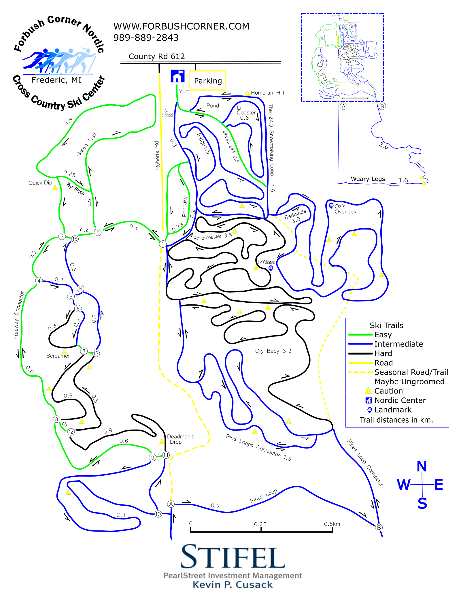 Ski Trail Map Forbush Corner Nordic